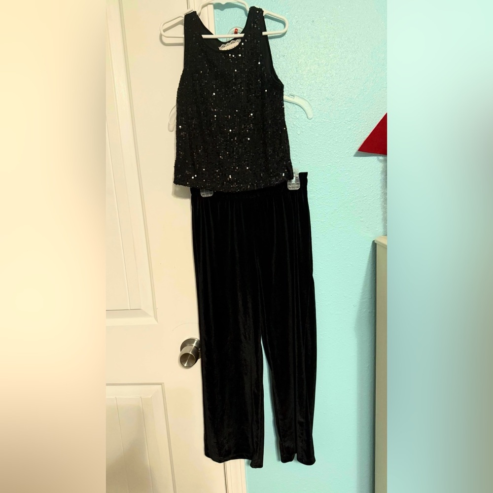 Elegant Black Sequin Jumpsuit